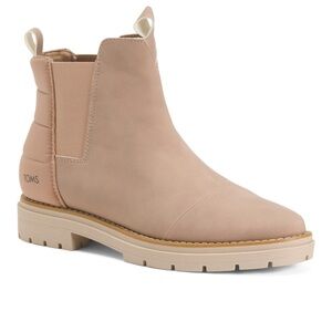 NWT Toms Skylar Chelsea Boot Warm Taupe Synthetic Nubuck Size 7